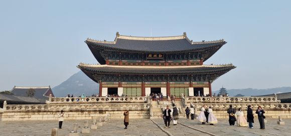 Palace with mountain behind