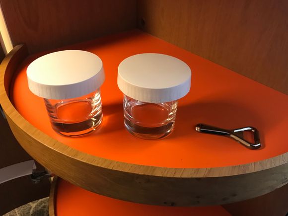 The only glassware found are these tumblers
