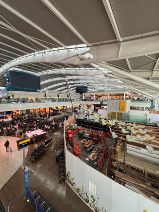 View from the terrace over part of the main terminal area 