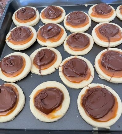 “Twix” cookies. A little too much work for what they are - and I wasn’t as neat as I could have been. Still tasty, however. 