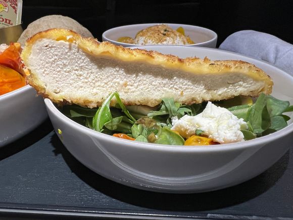 Chicken Milanese - roasted cherry tomato, arugula, fresh mozzarella