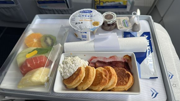 Pancakes for breakfast on ATH-LHR