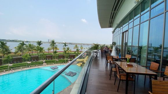 Outdoor Dining area at Malabar cafe for morning breakfast