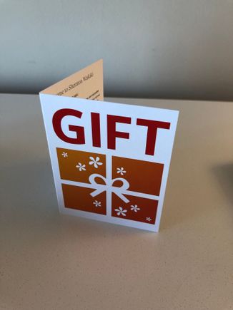 Welcome gift bag card