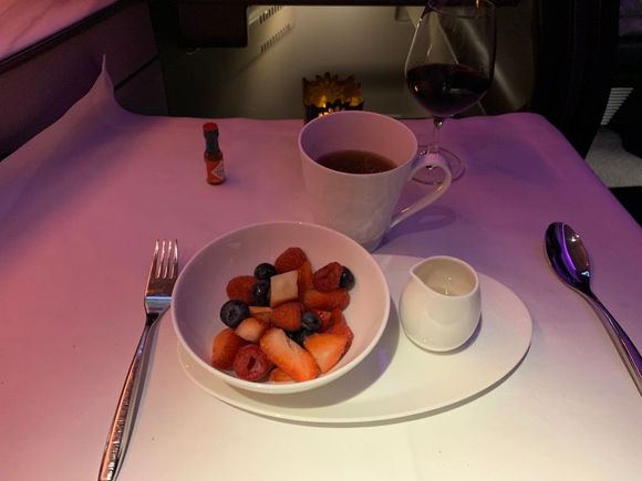 Too full for desert, choose fruit with rose syrup, which was perfect.  Why can't other majors copy this?