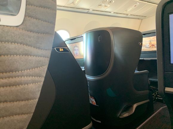 View to the left from seat 2D in a slightly reclined position