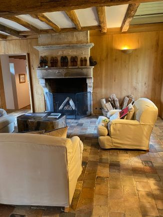 Main sitting room at the Centaure cottage at Domaine des Etangs.