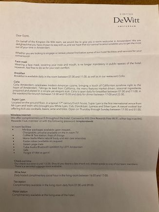 Welcome letter front