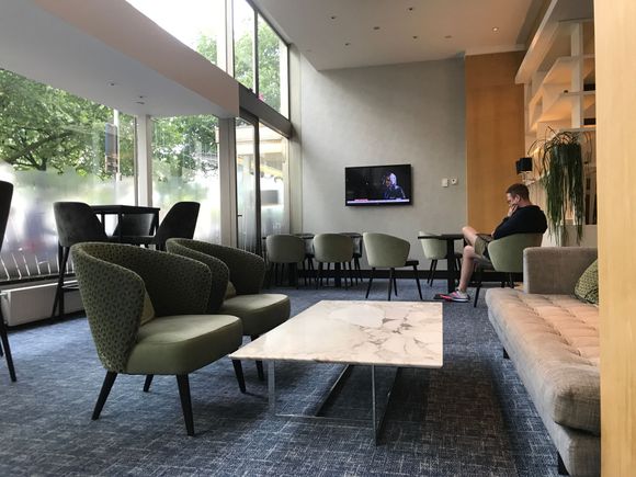 The lounge also has more seating geared for relaxation
