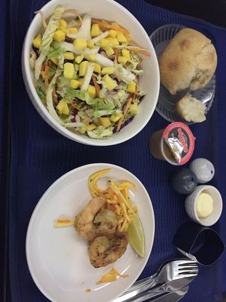 Salad and shrimp appetizer 