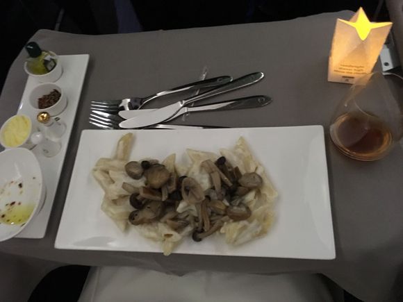 Undercooked mushy pasta.