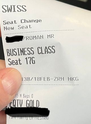 yesterday LX138 ZRH-HKG from cheap PE N class to C during boarding printed new seat. For 11hours not complained. Flight twas overbooked at least -2 in PE but even more in Y.