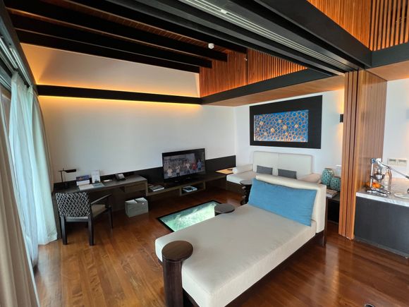 Westin Maldives Miriandhoo Resort Overwater Villa Living Area