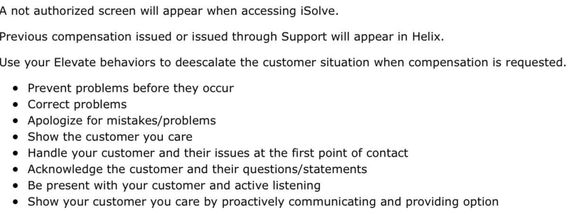 Current instructions to cabin crew
