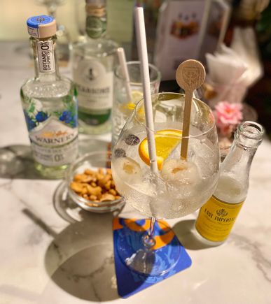 With yuzu tonic water