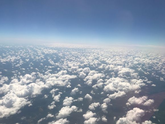 Clouds look like cotton balls
