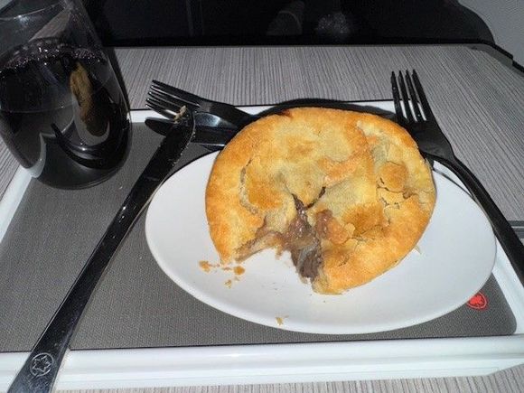 Beef pie was very tasty.