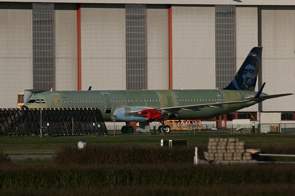 N926VA  awaits final assembly at the plant in Hamburg