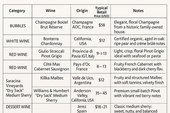 GPT wine summary. Boizel is always decent (though was a bit warm) and I was a fan of the Pinot Noir. Went better with food, but still good on its own. 