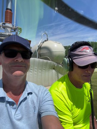 Sat next to pilot Craig Dixon waiting to lift 