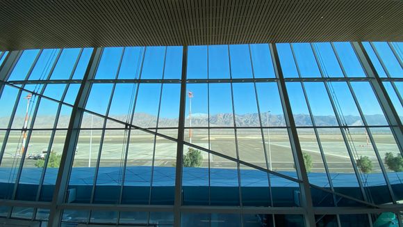 ETM terminal looking out to Jordanian mountains. 