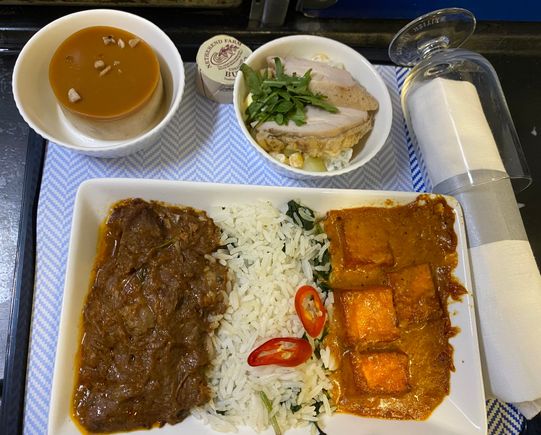 Lamb balti and paneer masala
