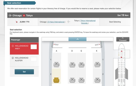2 travelers but only one seat avail for selection in F