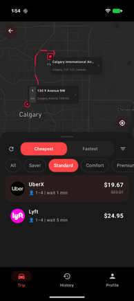 130 9 Avenue NW -> Calgary International (YYC)