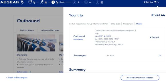 made it to seat selection... which, if you know Aegean, means a ticket is now temporarily reserved for you to complete your booking! Please don't tell me you need more proof!