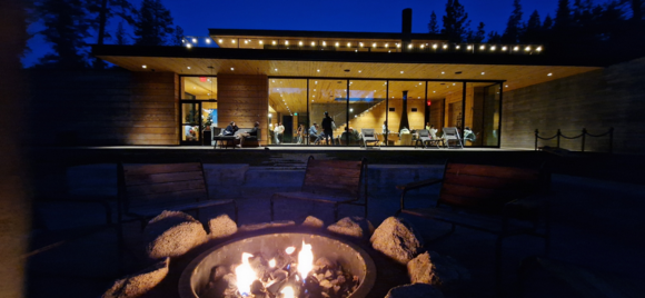 Gas fireplace at the Clubhouse.