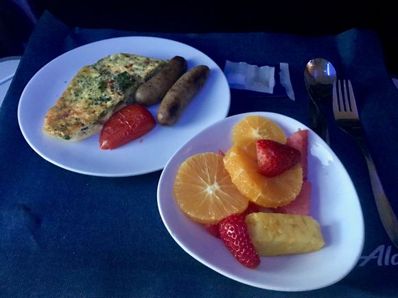 Broccoli Fritatta with Delicious sauasages and Fantastic ripened fruit 