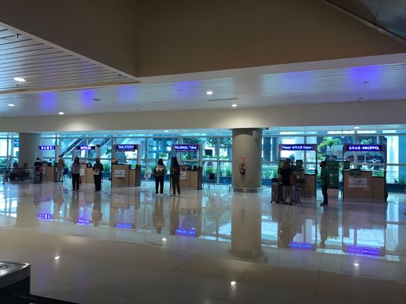 Exiting the secure area belt area into the public arrivals hall, you will see these transport counters