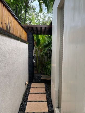 Outdoor shower (you walk through the indoor shower and turn right 