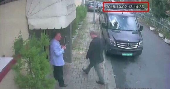 Entering the consulate