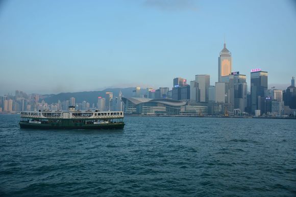 Star Ferry and Victoria Harbour in late afternoon