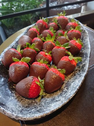 Strawberries at check in 