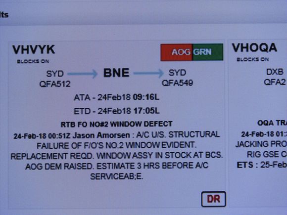 Lindsay's delayed flight details...