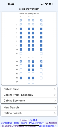 Anyone know how to snag ome of those nicely blocked row 1-2 seats? AC substitution on route without F normally. Are rhe released at check-in? Or do the just keep that cabin closed? Any tips much appreciated. 