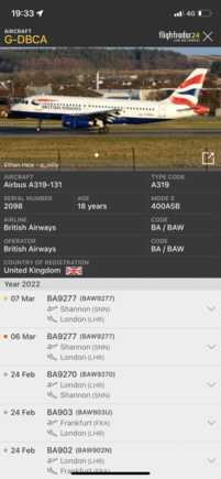 Seems the repainting regime has begun for the first time since COVID, ex BMI A319 has just returned from Shannon.