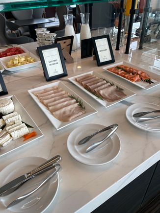 Breakfast spread is abundant 