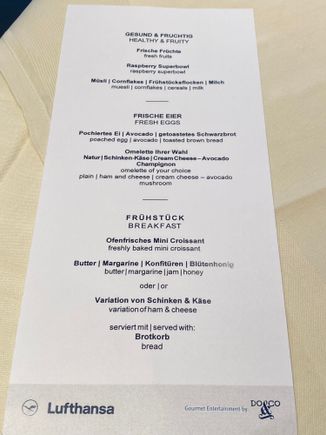 Breakfast menu. The omelette was pretty good. 