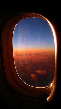 Atlantic sunset, probably somewhere between Greenland and northern Canada. (Really, this time.)
