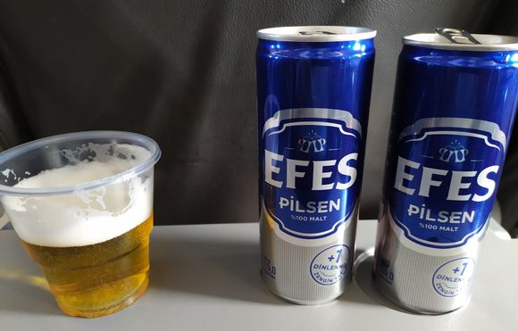 I had a couple of Turkish beers to pass the time 