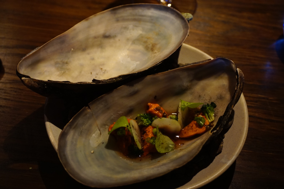 Horse Mussel with pickled broccoli