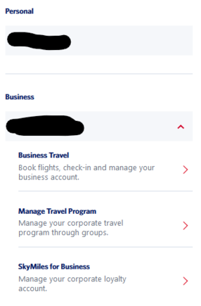 Delta SkyMiles login profile picker