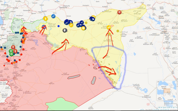 The 1000 US soldiers are going to be redeployed in the blue area to cut off access of Damascus and Russia to the Oil and Gas Fields...will only exit there when/if Turkey-backed forces arrive there and transfer control of the area to Turkey.
This is Trump plan all along. and plays well with neocons  and their friends who want to block Iran .