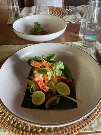 My favorite: Grilled shrimp pomelo salad