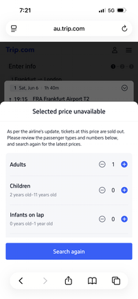 Interestingly trip.com having the same issue- must be something in the back end 