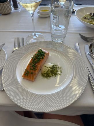 Salmon starter. The portion could suffice as a main. 