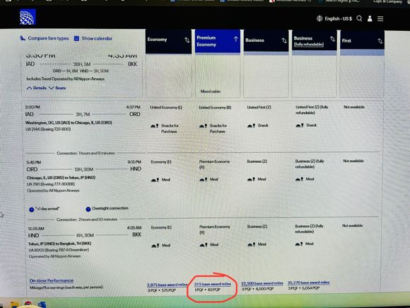 Was browsing for fun and found this possible glitch in PE earnings.   Only 1 PQP while everyone else gets 3.  Is this typical when it’s a mixed cabin?   I’d think they’d at least get the same miles and PQP as regular economy for a cash ticket.  Below are the fares

Economy - $623 (L)
Prem Economy - $1078 (B)
Business - $4549 (Z)
Bus. Refundable - $5101 (Z)
